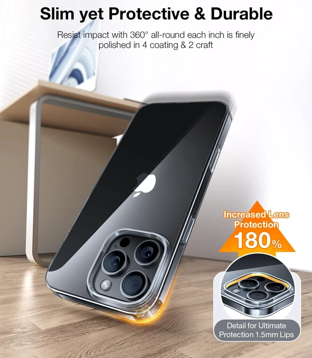 Alt view image 7 of 7 - For iPhone 16 Pro Max Case Clear, Thin, Pocket Friendly | Ultra Thin Lightweight, Slim Protective, Anti-Fingerprint, Anti-Scratch, Hard PC Back Phone Case for iPhone 16 Pro Max 6.9"