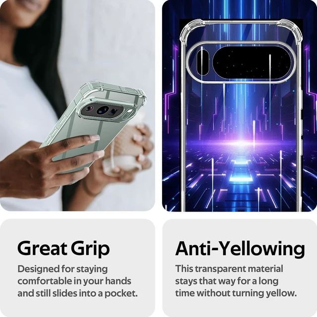 Alt view image 7 of 7 - Case for Google Pixel 10/Pixel 10 Pro Phone Cover Clear TPU Shockproof Heavy Duty Bumper Slim Back Protection Anti-yellowing Case for Pixel 10/Pro 6.3 Inch