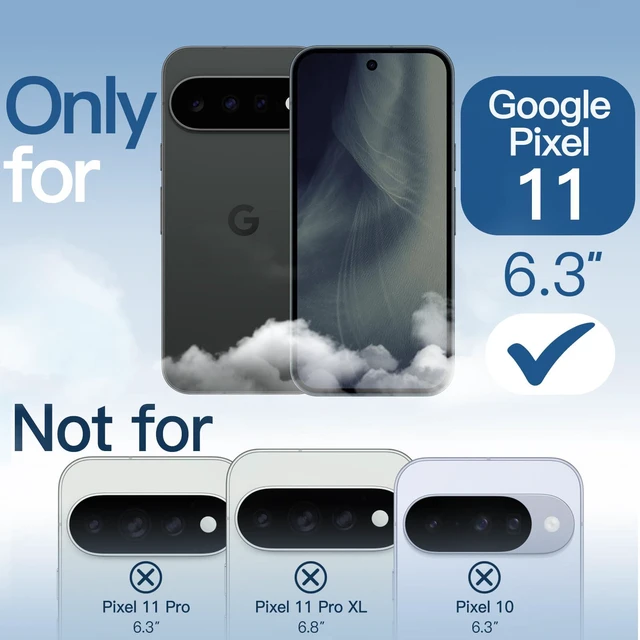 Alt view image 2 of 7 - Yun Mao Case for Google Pixel 11, Anti-Yellowing, Black | Scratch-Resistant, Hard PC Clear Back, Shockproof Protection, TPU Bumper