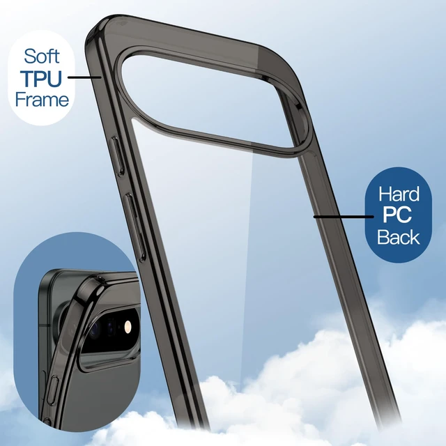Alt view image 6 of 7 - Yun Mao Case for Google Pixel 11, Anti-Yellowing, Black | Scratch-Resistant, Hard PC Clear Back, Shockproof Protection, TPU Bumper