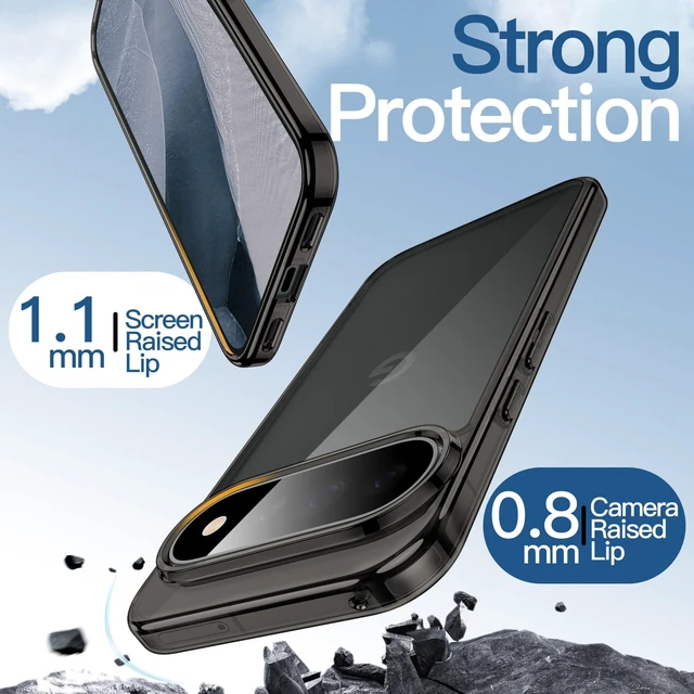 Alt view image 4 of 7 - Yun Mao Case for Google Pixel 11 Pro, Anti-Yellowing, Black | Scratch-Resistant, Hard PC Clear Back, Shockproof Protection, TPU Bumper