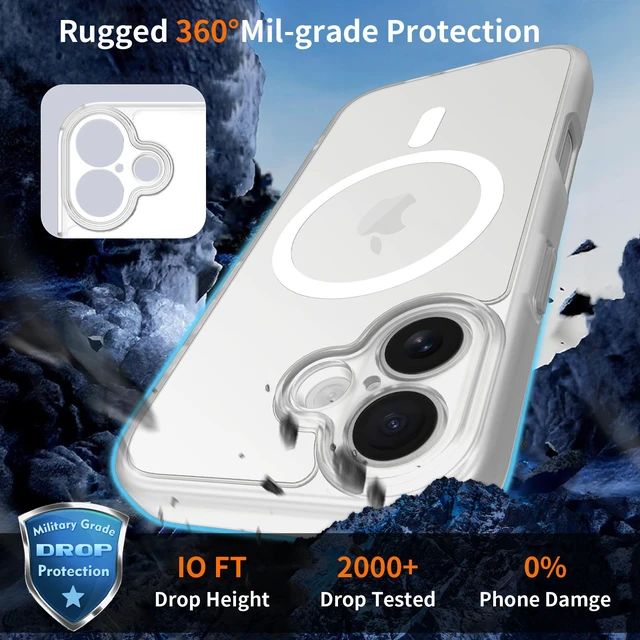 Alt view image 10 of 14 - Case for iPhone 17,Full Covered Camera Protection Magnetic Shockproof Slim Case Drop Proof Durable Protective Cover - Clear