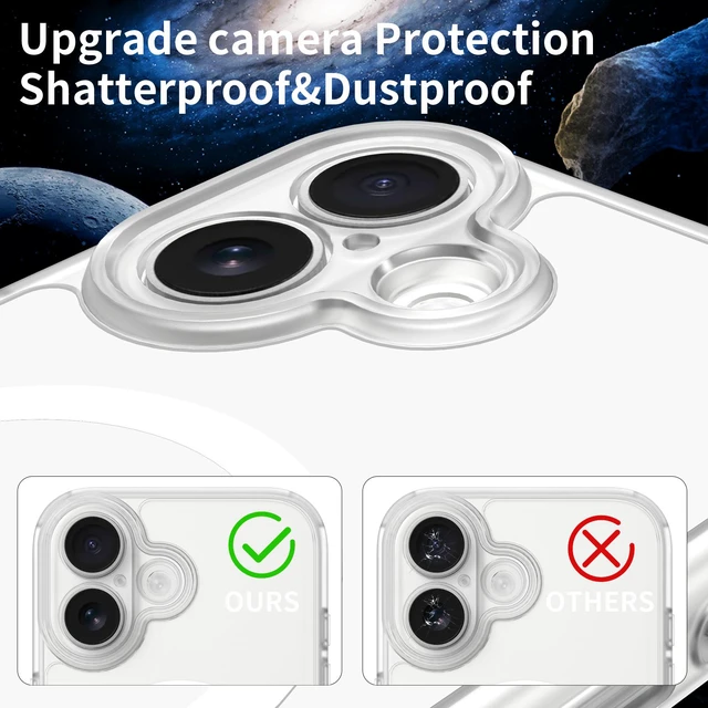 Alt view image 13 of 14 - Case for iPhone 17,Full Covered Camera Protection Magnetic Shockproof Slim Case Drop Proof Durable Protective Cover - Clear