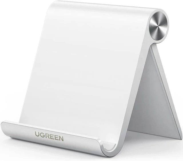 Alt view image 8 of 14 - UGREEN Cell Phone Stand Holder for Desk Adjustable Compatible for iPhone 13 12 Pro Max 11 SE XS XR 8 Plus 6 7 Samsung Galaxy Note20 S20 S10 S9 S8 Android Smartphone Mobile Phone Dock Foldable White