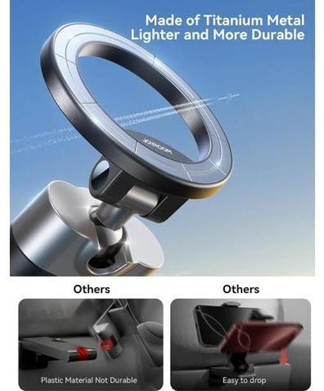 Alt view image 9 of 14 - 360° Metal Ball & Titanium Magsafe Airplane Phone Holder, Travel Essentials for Airplane Phone Mount, Universal Travel Phone Holder for Plane, Must Have for iPhone 17 16 15 14 13
