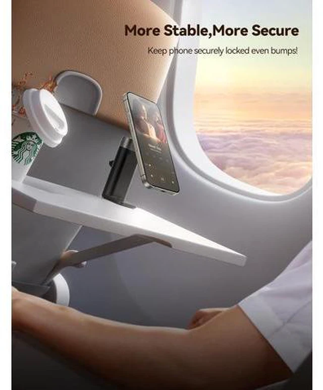 Alt view image 13 of 14 - 360° Metal Ball & Titanium Magsafe Airplane Phone Holder, Travel Essentials for Airplane Phone Mount, Universal Travel Phone Holder for Plane, Must Have for iPhone 17 16 15 14 13