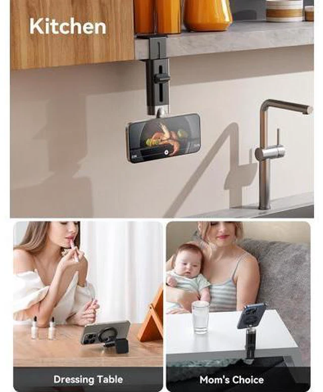 Alt view image 14 of 14 - 360° Metal Ball & Titanium Magsafe Airplane Phone Holder, Travel Essentials for Airplane Phone Mount, Universal Travel Phone Holder for Plane, Must Have for iPhone 17 16 15 14 13