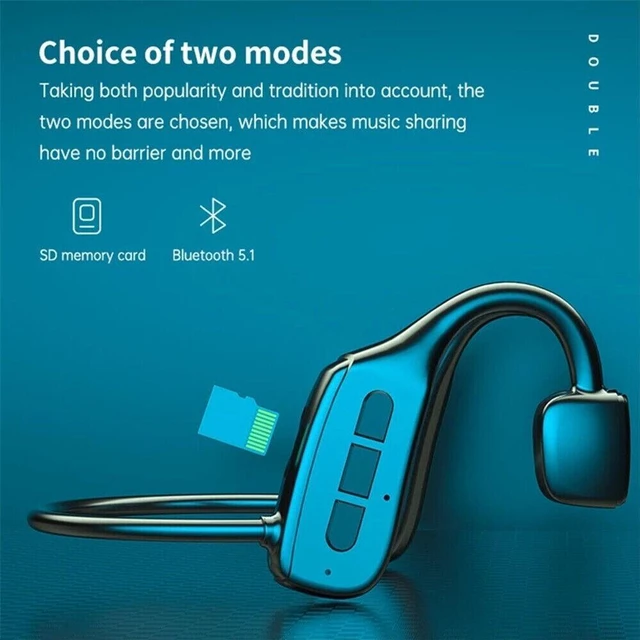 Alt view image 12 of 14 - Bone Conduction Headphones Bluetooth 5.1 Wireless Headset Earbuds Outdoor Sport