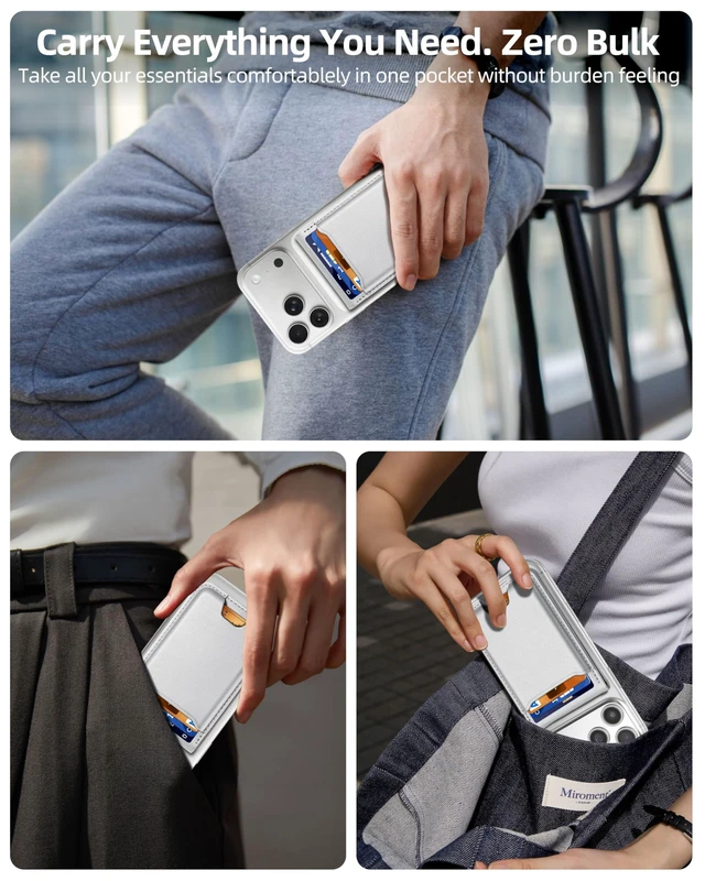 Alt view image 7 of 7 - For Magsafe Wallet with Money Clip, 5 Card Holder, Adjustable Stand | Strongest Magnetic Wallet for iPhone 17/16/15/14/13/12 Series, ID Window, RFID Blocking, Not for 13/12 Mini, Light Gray