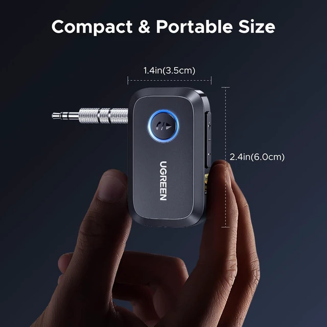 Alt view image 7 of 7 - Bluetooth 6.0 Receiver for Car with LDAC AI Noise Cancelling 3.5mm AUX Bluetooth Car Adapter Hi-Res Wireless Audio Receiver for Home Stereo/Wired Speaker with Hands-Free Call 15H Battery Life