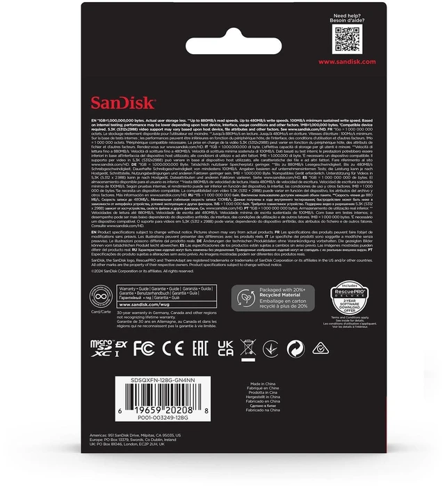 Alt view image 15 of 16 - SANDISK 128GB microSD Express Card - Works with Nintendo-Switch 2, Up to 880MB/s Read, Up to 480MB/s Write, 100MB/s Sustained Write, U3, C10 - SDSQXFN-128G-GN4NN