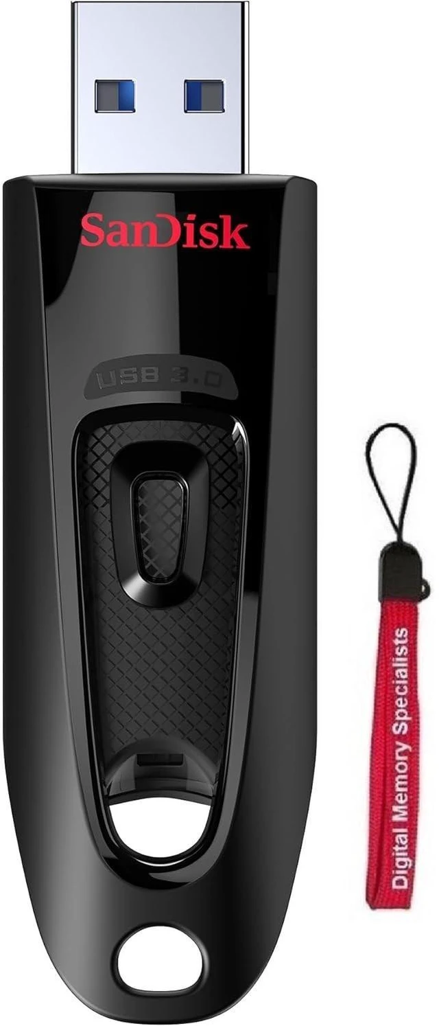 Alt view image 7 of 12 - SanDisk 1TB Ultra USB 3.0 Flash Drive - Up to 130MB/s Read speeds - Black - SDCZ48-1T00-U46 with OEM USB Lanyard