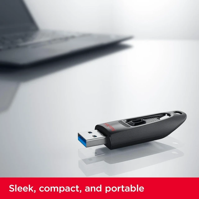 Alt view image 8 of 12 - SanDisk 1TB Ultra USB 3.0 Flash Drive - Up to 130MB/s Read speeds - Black - SDCZ48-1T00-U46 with OEM USB Lanyard