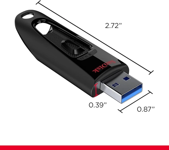 Alt view image 9 of 12 - SanDisk 1TB Ultra USB 3.0 Flash Drive - Up to 130MB/s Read speeds - Black - SDCZ48-1T00-U46 with OEM USB Lanyard