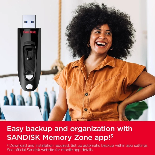 Alt view image 11 of 12 - SanDisk 1TB Ultra USB 3.0 Flash Drive - Up to 130MB/s Read speeds - Black - SDCZ48-1T00-U46 with OEM USB Lanyard