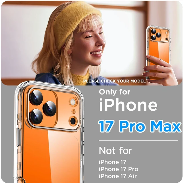 Alt view image 9 of 14 - SZYG for Apple iPhone 17 Pro Max Hard Clear Phone Case Shockproof Heavy Duty 3 Layers Military-Grade Protection Cover for iPhone 17 Pro Max 6.9 Inch 2025
