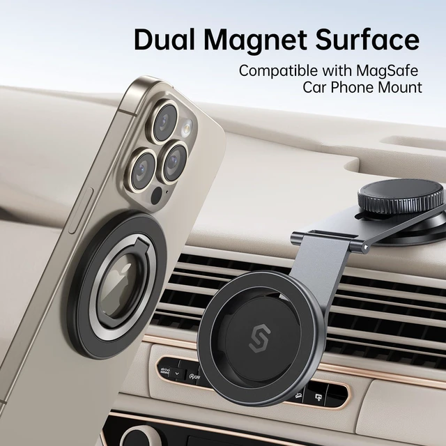 Alt view image 10 of 14 - For MagSafe Phone Grip, Magnetic Phone Ring Holder | 360° Rotation, Double-Sided Magnet, Cell Phone Grip Finger Holder Kickstand for Apple iPhone 17 Pro Max