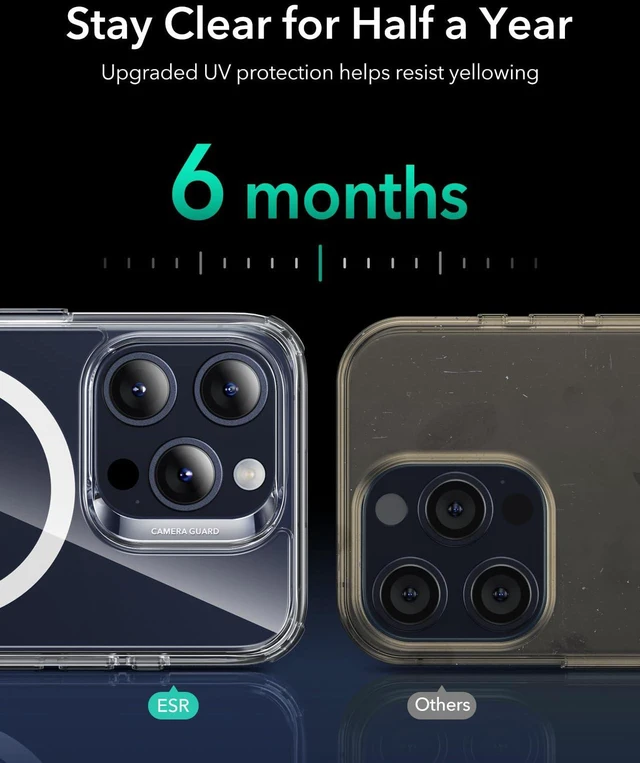 Alt view image 9 of 14 - For iPhone 15 Pro Case for MagSafe, Anti-Yellowing, Clear | Ultra Slim, 3X Military-Grade Drop Protection, Magnetic Phone Case, Impact Absorbing, Resists Scratches