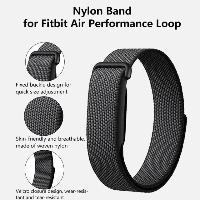 Alt view image 10 of 16 - Replacement Band for Google Fitbit Air Strap, Nylon Breathable | Sport Strap with Classic Buckle, Adjustable 130mm to 210mm (5.1-8.3 inches), Compatible with Fitbit Air Fitness Tracker