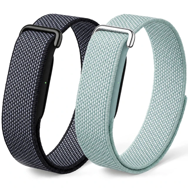 Alt view image 7 of 18 - 2 Pack Nylon Sport Band Compatible with Google Fitbit Air | Hook & Loop Adjustable Bands Only for Fit Bit Air, Breathable Replacement Straps for Men Women