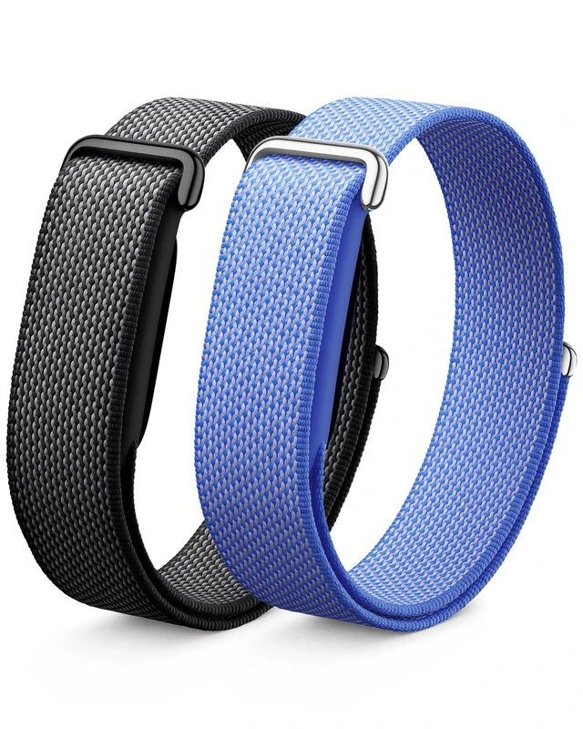 Alt view image 7 of 12 - 2 Pack Nylon Sport Bands Compatible with Google Fitbit Air Band | Soft Breathable Micro-Adjustable Performance Loop Band Replacement Wristbands for Fitbit Air Tracker
