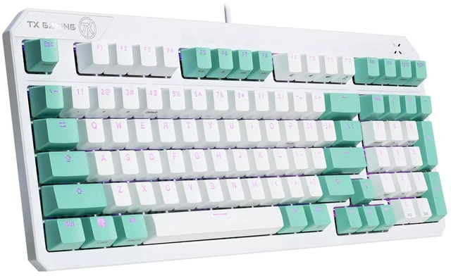 Alt view image 12 of 14 - ASUS TUF TX98 Wired Gaming Mechanical Keyboard, RGB optical mechanical switches, 104 keys, full anti-ghosting, suitable for gaming and office work, Support Windows, Moonlight White, Blue Switch