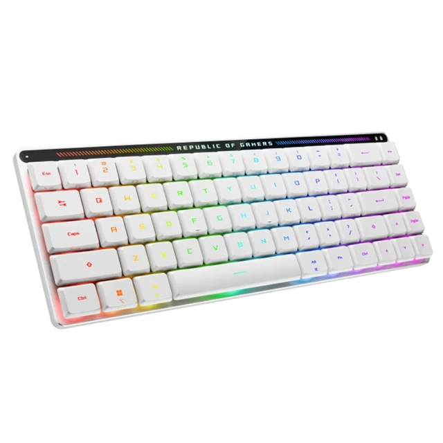 Alt view image 13 of 14 - ASUS ROG Falchion RX LP Wireless Tri-Mode Gaming Mechanical Keyboard, RGB lighting, 68 keys, 570-hour battery life, Ideal for gaming and office work, Compatible with Windows and Mac, White, Red Switch