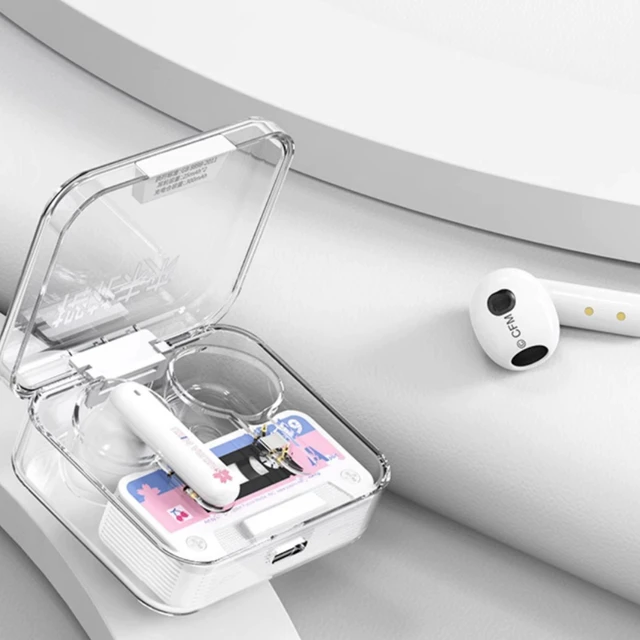 Alt view image 13 of 14 - Moeyu Sakura Happy Travel Series Wireless Bluetooth Earbuds, Dual-microphone noise cancellation, 13mm large dynamic driver, IPX4 dust and water resistance, 240-hour ultra-long battery life, White