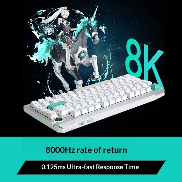 Alt view image 11 of 12 - ASUS TX 75 Wireless Magnetic Gaming Keyboard, TTC Magnetic King Switches, Tri-Mode Wireless, 8K Polling Rate, PBT Keycaps, Stunning RGB Lighting, 10000mAh Large Capacity Battery, Gasket Mount, White