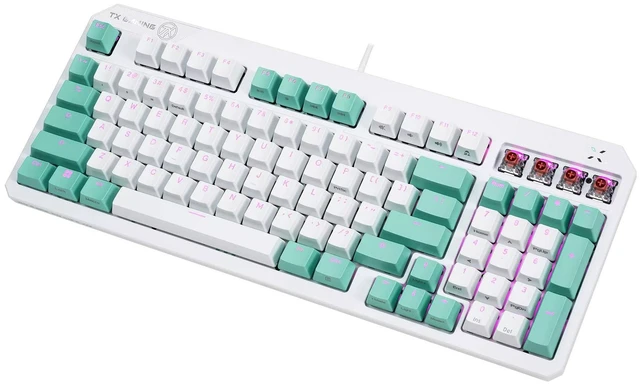 Alt view image 10 of 14 - ASUS TUF TX98 Wired Gaming Mechanical Keyboard, RGB optical mechanical switches, 104 keys, full anti-ghosting, suitable for gaming and office work, Support Windows, Moonlight White, Red Switch