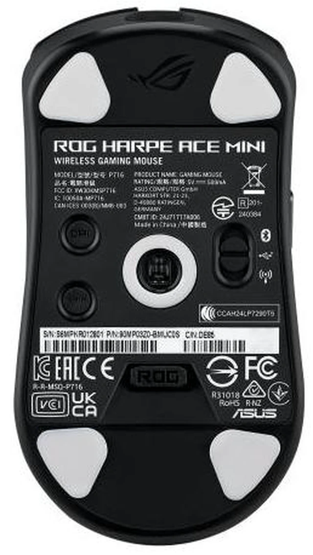 Alt view image 13 of 14 - ASUS ROG Harpe Ace Mini Wireless Gaming Mouse, Lightweight, AimPoint Pro 42K Optical Sensor, Optical Micro Switches, ROG Polling Rate Booster, Tri-Mode Wireless, Ambidextrous Shape, Black