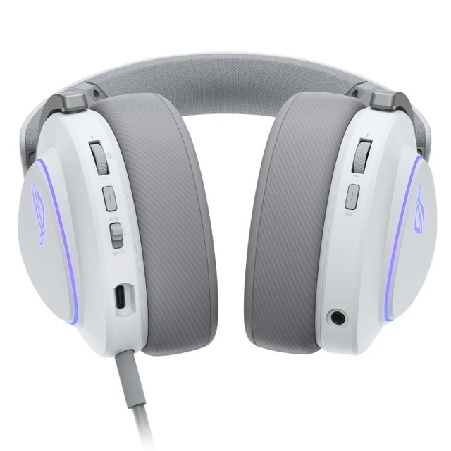 Alt view image 9 of 10 - ASUS ROG Delta II Wireless Gaming Headset with Detachable Mic - Tri-Mode (BT, 2.4GHz, 3.5mm), 50mm Titanium-Plated Drivers, 110Hr Battery, Lightweight, for PC, PS5, PS4, Xbox, Switch, Mobile - White