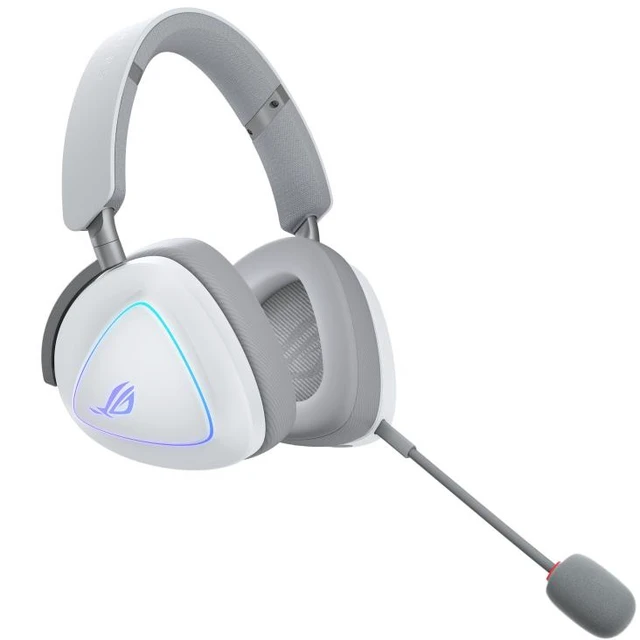 Alt view image 8 of 10 - ASUS ROG Delta II Wireless Gaming Headset with Detachable Mic - Tri-Mode (BT, 2.4GHz, 3.5mm), 50mm Titanium-Plated Drivers, 110Hr Battery, Lightweight, for PC, PS5, PS4, Xbox, Switch, Mobile - White