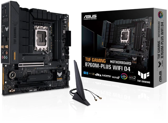 Alt view image 6 of 10 - ASUS TUF GAMING B760M-PLUS WIFI 6 D4 Intel(13th and 12th Gen)LGA 1700 mATX motherboard,PCIe 5.0,2xPCIe 4.0 M.2 slots,DDR4,2.5Gb LAN,USB 3.2 Gen 2x2 Type-C,front USB 3.2 Type-C,Thunderbolt (USB4(r))
