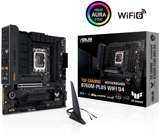 Alt view image 7 of 10 - ASUS TUF GAMING B760M-PLUS WIFI 6 D4 Intel(13th and 12th Gen)LGA 1700 mATX motherboard,PCIe 5.0,2xPCIe 4.0 M.2 slots,DDR4,2.5Gb LAN,USB 3.2 Gen 2x2 Type-C,front USB 3.2 Type-C,Thunderbolt (USB4(r))