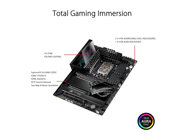 Alt view image 10 of 12 - ASUS ROG Maximus Z690 Hero(WiFi 6E) LGA 1700(Intel®12th&13th Gen) ATX gaming motherboard(PCIe 5.0,DDR5, 20+1 90A power stages,2.5Gb LAN,Bluetooth V5.2,2x Thunderbolt 4 ports,5xM.2/NVMe SSD,Front panel