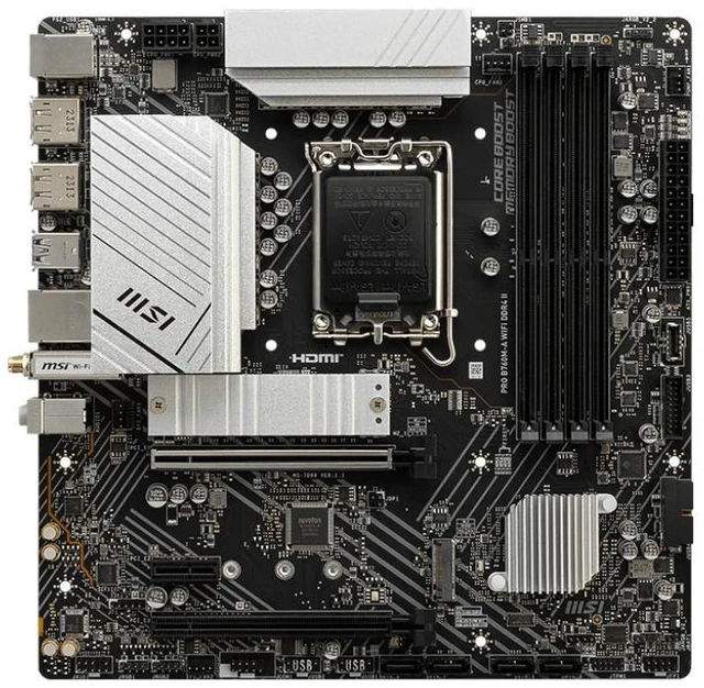 Alt view image 12 of 12 - MSI PRO B760M-A WIFI DDR4 II LGA 1700 Intel B750 SATA 6Gb/s mATX Motherboard ,Wi-Fi 6E, Bluetooth 5.3, premium 2.5G LAN