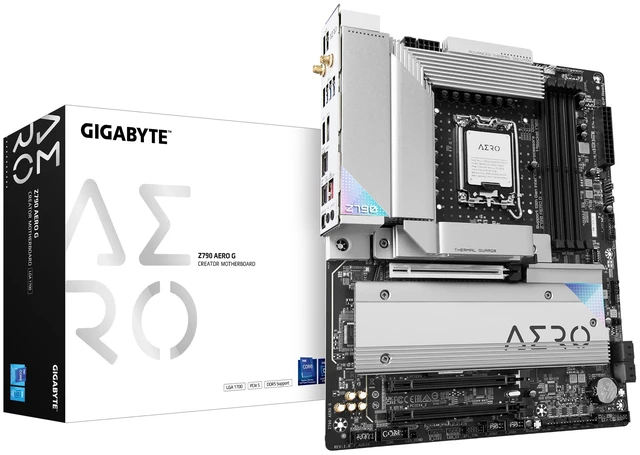 Alt view image 6 of 10 - Gigabyte Z790 AERO G Motherboard CPU LGA1700 Intel DDR5 HDMI 2.5GbE LAN Wi-Fi 6E