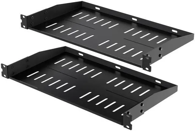 Main image of 1U Server Rack Shelf, 2-Pack Universal Vented Server Cabinet Shelf, Cantilever Tray for 19" Network Equipment Rack Mount