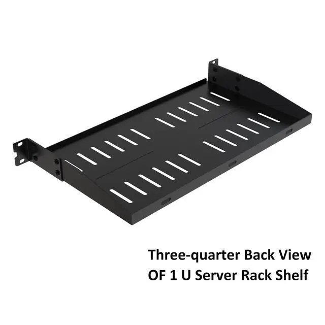 Alt view image 7 of 7 - 1U Server Rack Shelf, 2-Pack Universal Vented Server Cabinet Shelf, Cantilever Tray for 19" Network Equipment Rack Mount