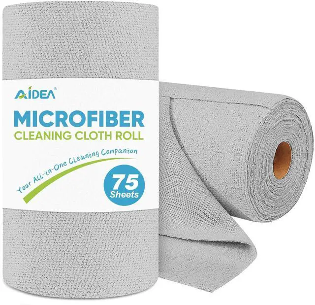 Main image of Microfiber Cleaning Cloth Roll-75PK, Reusable Paper Towels 11.5×11.5"