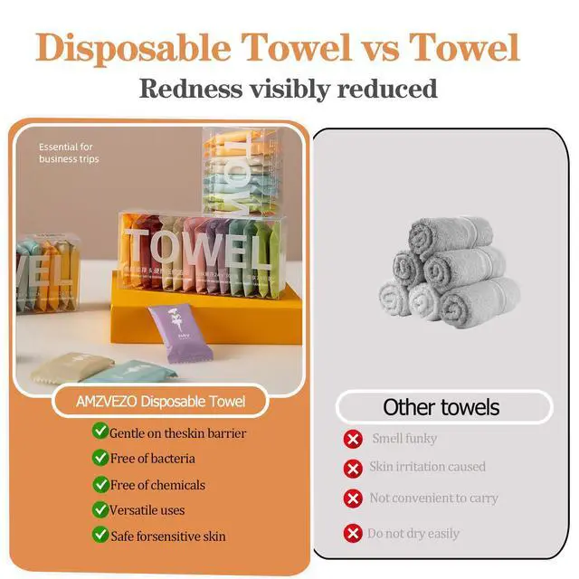 Alt view image 4 of 7 - Disposable Compressed Towels Tablets,Portable Quick Absorbent large Size Face Wash Cloth,Reusable Cotton Facial Towel for Travel Outdoor Camping Hotel Gym hiking enthusiasts Daily Use (28PCS)