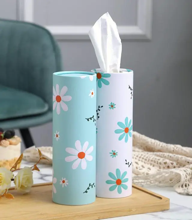 Alt view image 5 of 7 - Car Tissue Holder with Facial Tissues Bulk - 4 PK Car Tissues Cylinder, Tissue Holder for Car, Travel Tissues for Car Cup Holder, Refill Car Tissue Box Round Container