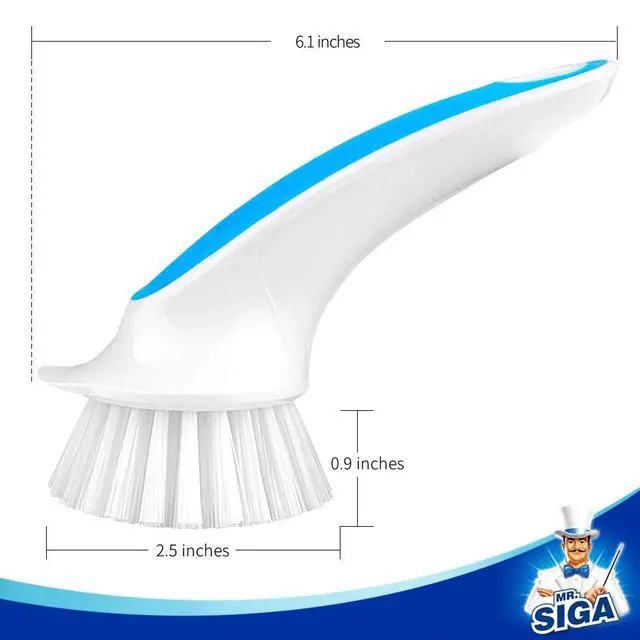 Alt view image 3 of 7 - Pot and Pan Cleaning Brush, Dish Brush for Kitchen, Blue, Pack of 2
