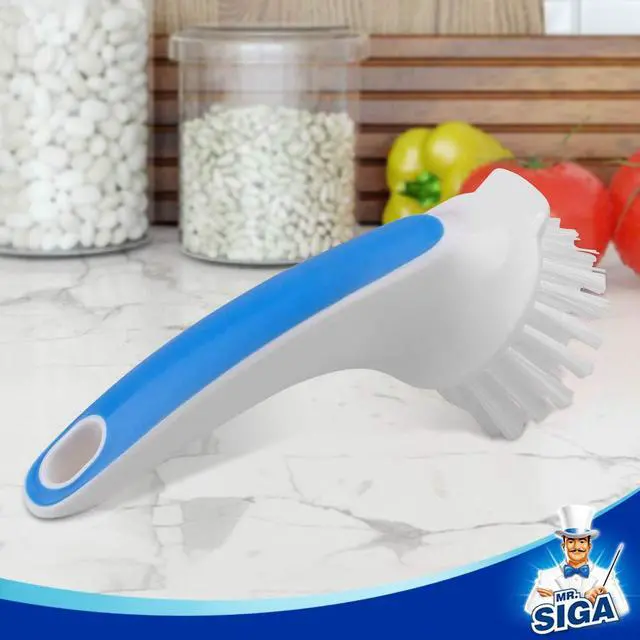 Alt view image 6 of 7 - Pot and Pan Cleaning Brush, Dish Brush for Kitchen, Blue, Pack of 2
