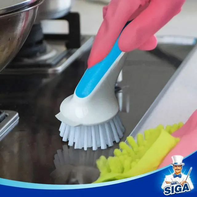 Alt view image 5 of 7 - Pot and Pan Cleaning Brush, Dish Brush for Kitchen, Blue, Pack of 2