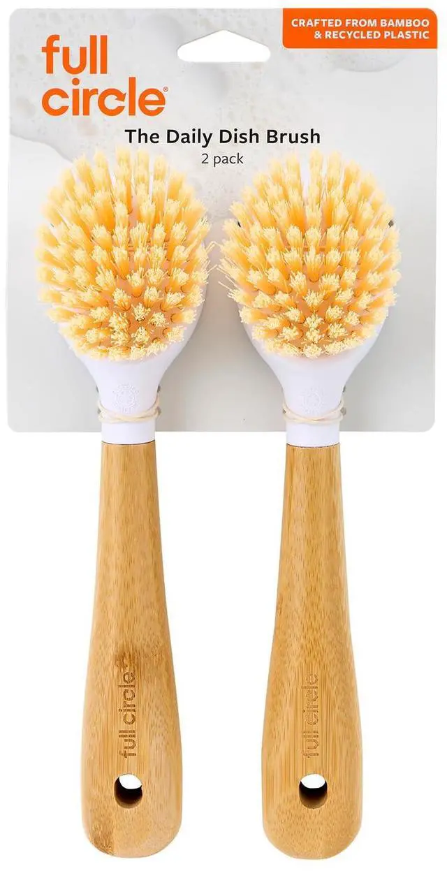 Main image of Daily Dish Brush, Bamboo Handle Dish Brush for Kitchen