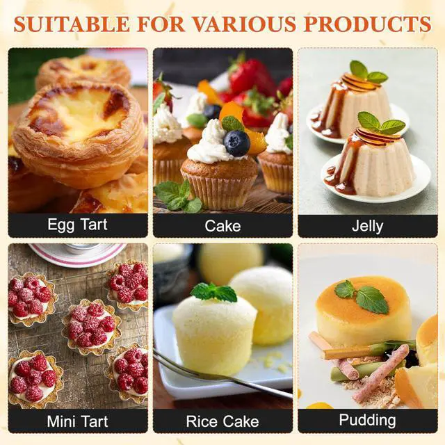 Alt view image 3 of 7 - 6 Pcs Stainless Steel Egg Tart Molds 2.40 Inch Mini Tart Molds for Baking Pies Cheesecakes Puddings and Desserts Smooth Kitchen Molds for Home Bakery and Restaurant Use