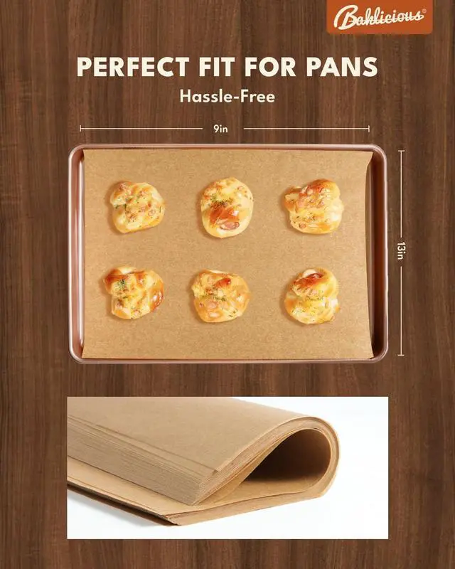 Alt view image 3 of 7 - 9x13inch 220pcs Unbleached Pre-cut Heavy Duty Parchment Baking Sheets