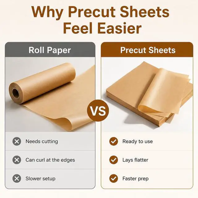 Alt view image 5 of 7 - Precut Parchment Paper Sheets 100pcs Unbleached Baking Paper 11.8x15.7In